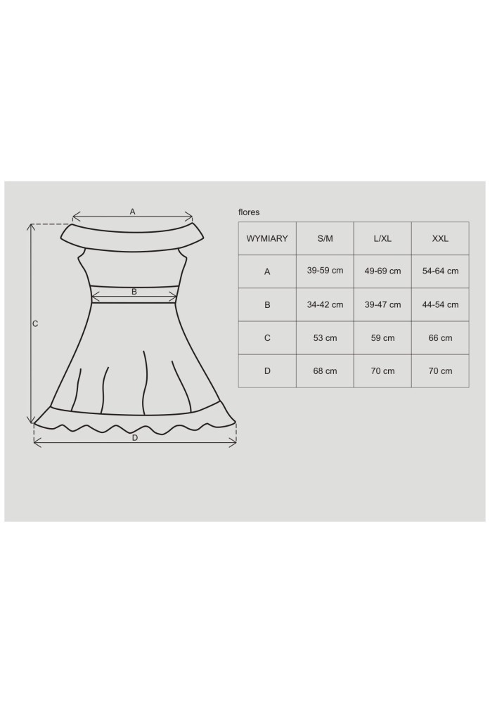 Flores chemise & thong black S/M | ViPstore.hu - Erotika webáruház #3 - EAN 5900308557648 | SKU OBSES00651