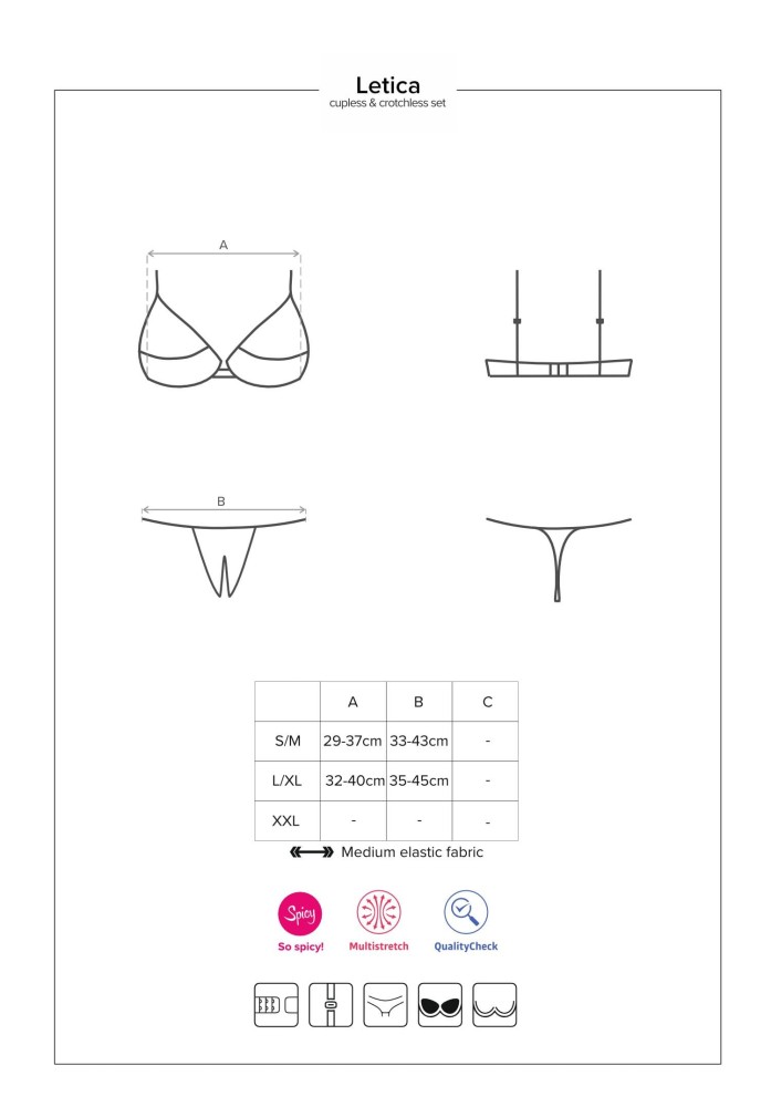 Letica 2 pcs cupless set black S/M | ViPstore.hu - Erotika webáruház #7 - EAN 5901688223918 | SKU OBSES01162