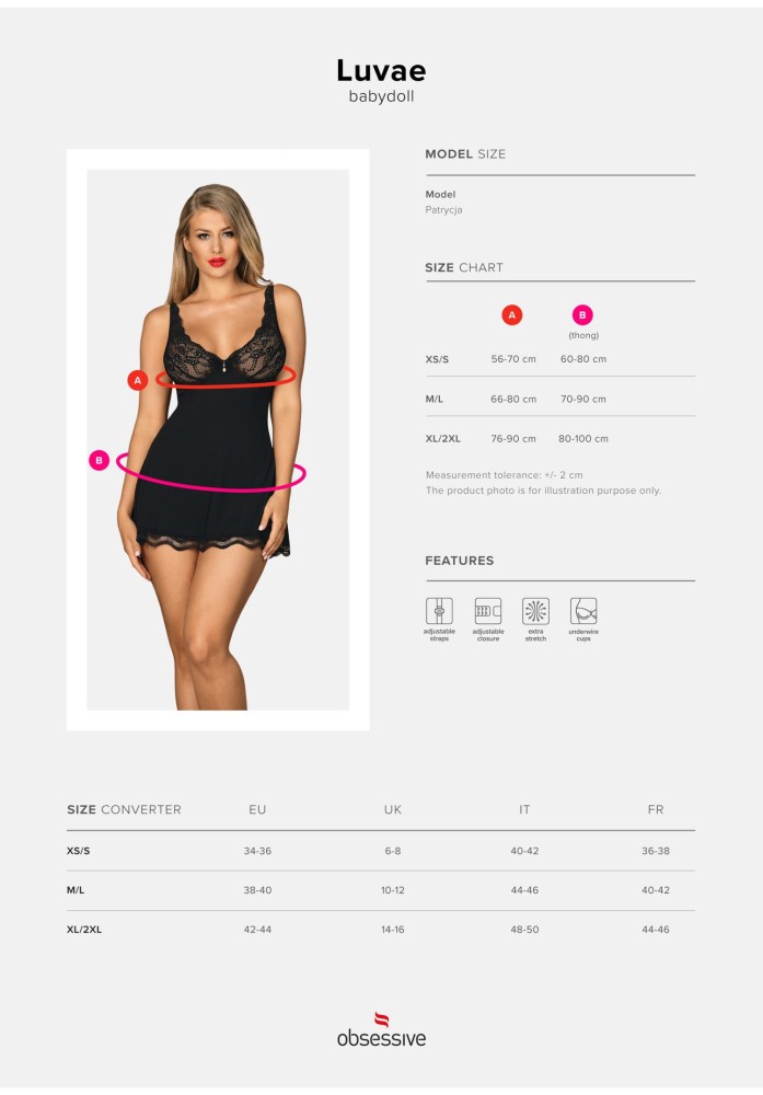 Luvae babydoll 2XL/3XL | ViPstore.hu - Erotika webáruház #5 - EAN 5901688226681 | SKU OBSES01311
