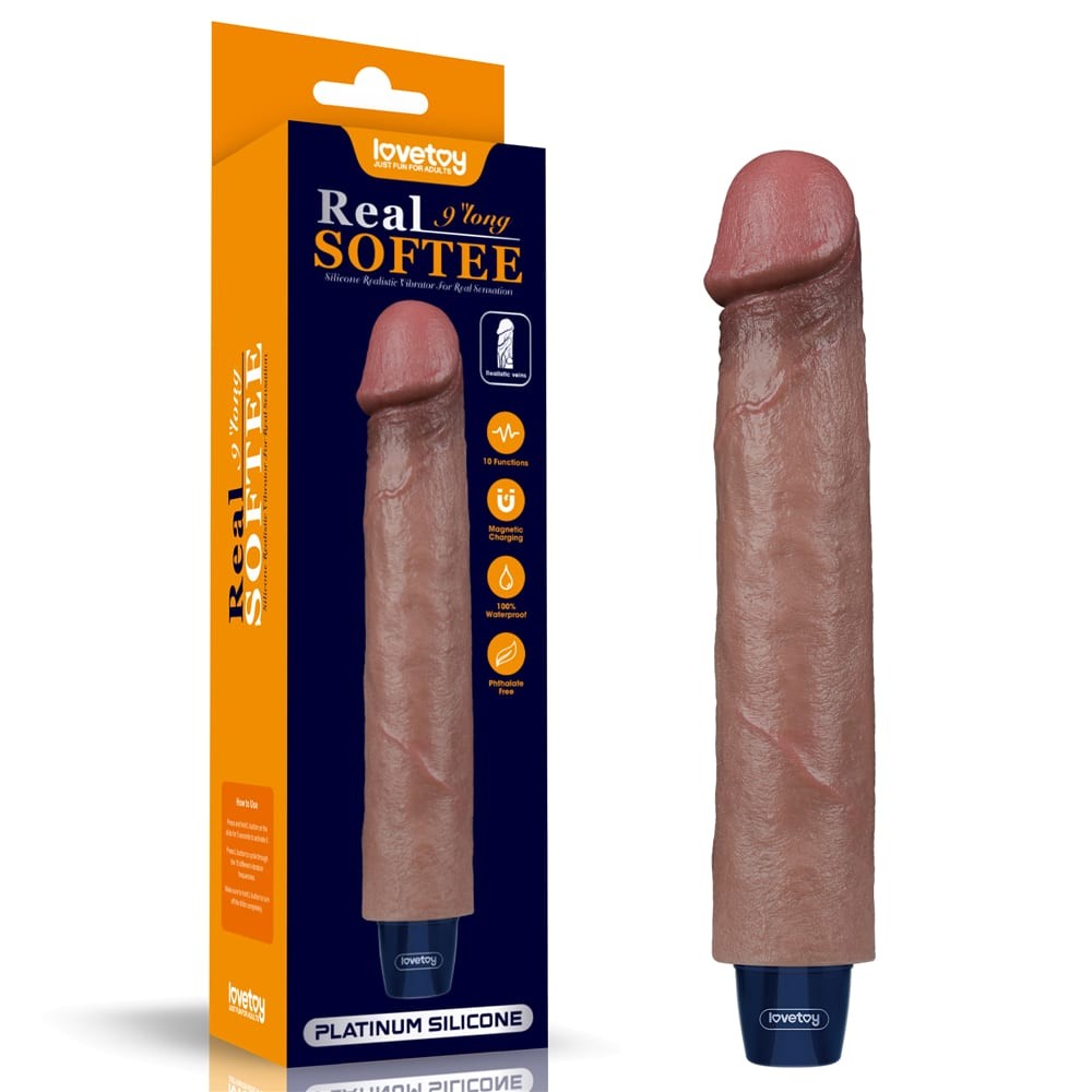 9" REAL SOFTEE Rechargeable Silicone Vibrating Dildo | ViPstore.hu - Erotika webáruház #1 - EAN 6942063400820 | SKU LVTOY00713