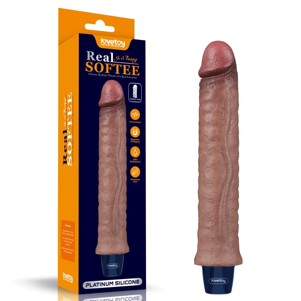 9.5" REAL SOFTEE Rechargeable Silicone Vibrating Dildo | ViPstore.hu - Erotika webáruház #1 - EAN 6942063400837 | SKU LVTOY00714