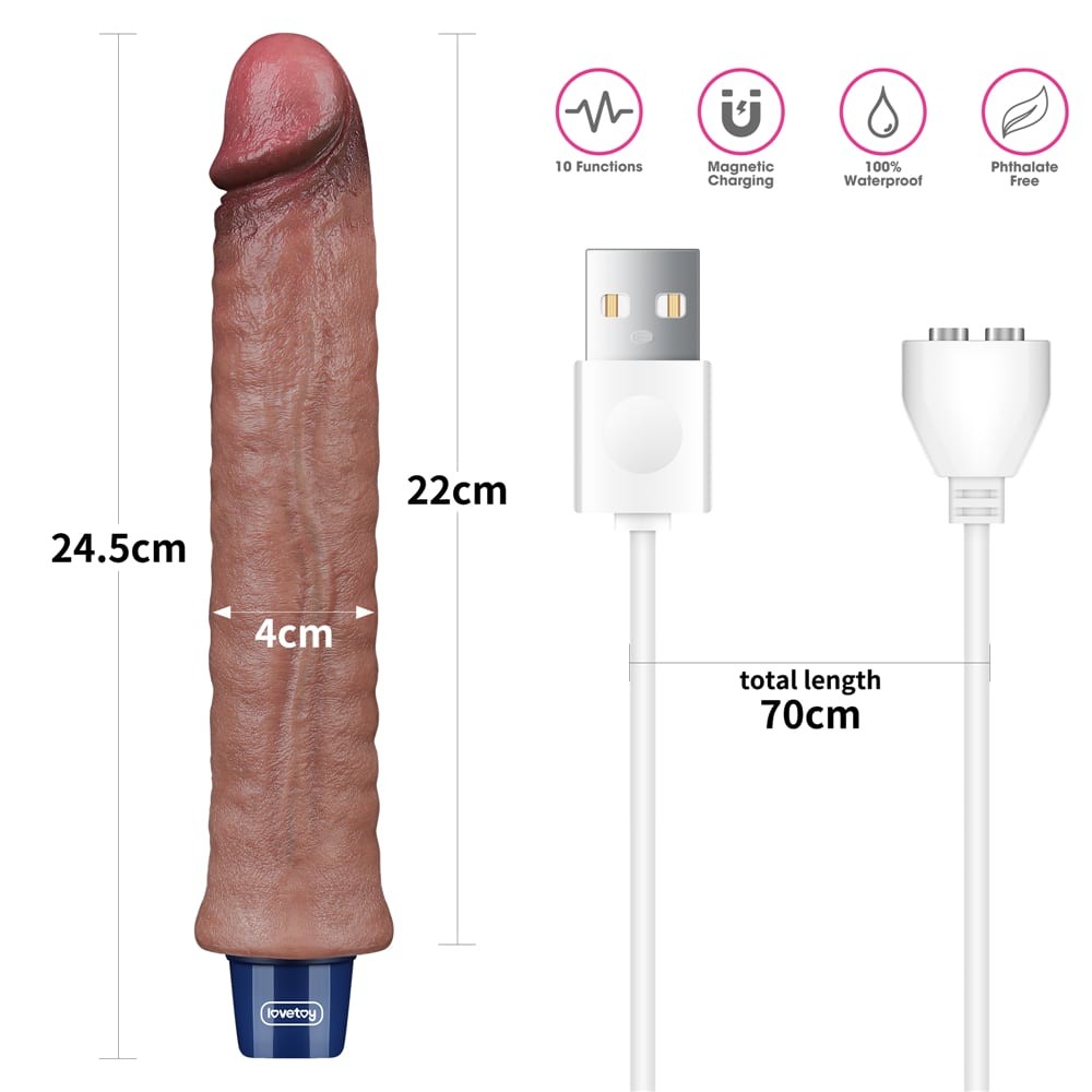 9.5" REAL SOFTEE Rechargeable Silicone Vibrating Dildo | ViPstore.hu - Erotika webáruház #5 - EAN 6942063400837 | SKU LVTOY00714