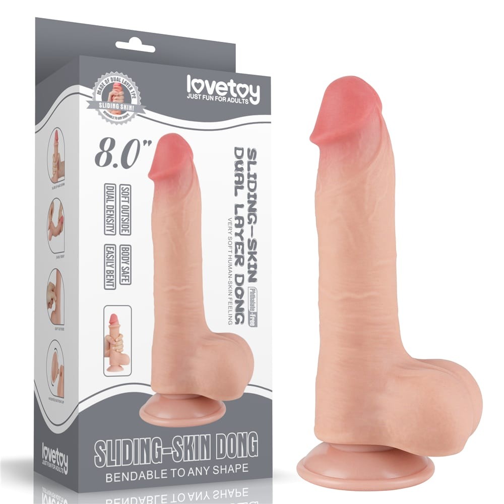 8'' Sliding Skin Dual Layer Dong Flesh I_B15O50_3 | ViPstore.hu - Erotika webáruház #1 - EAN 6942063400295 | SKU LVTOY00721