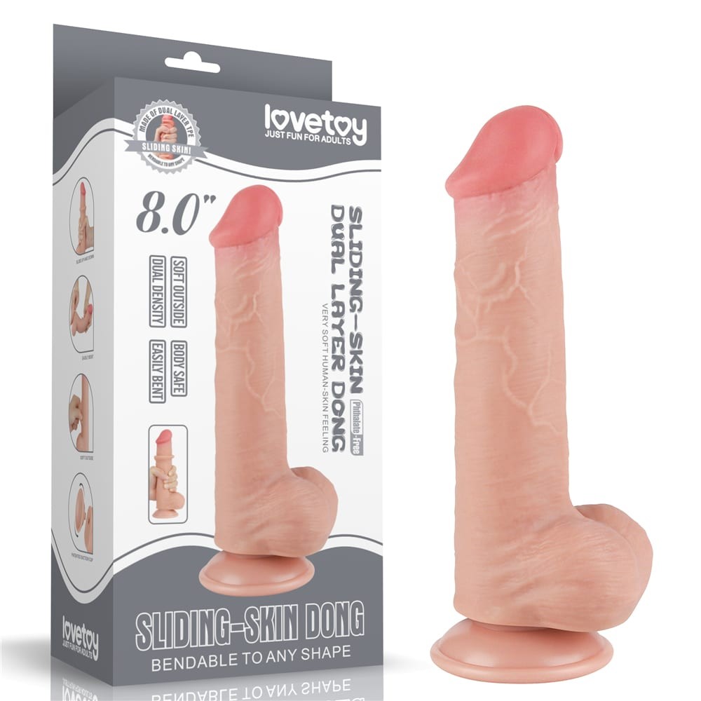 8'' Sliding Skin Dual Layer Dong Flesh III_B15O50_3 | ViPstore.hu - Erotika webáruház #1 - EAN 6942063400318 | SKU LVTOY00723