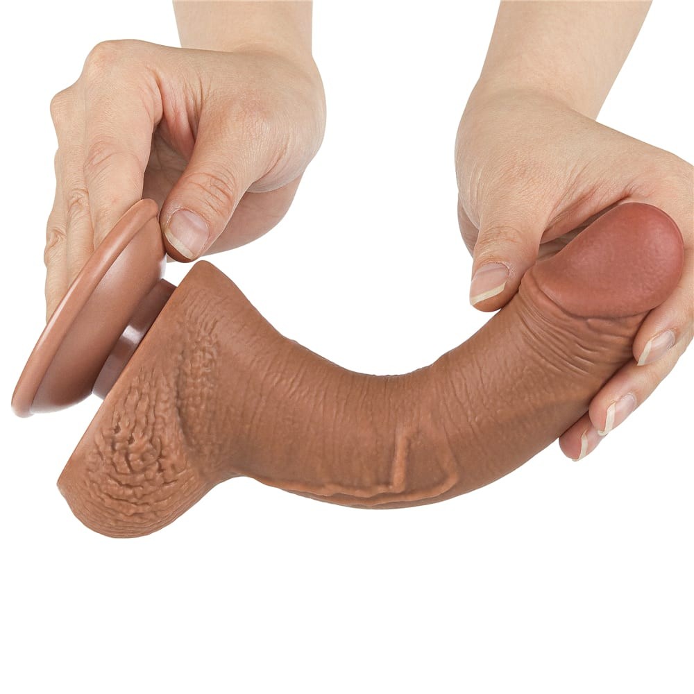7.5'' Sliding Skin Dual Layer Dong Brown I | ViPstore.hu - Erotika webáruház #8 - EAN 6942063400370 | SKU LVTOY00729