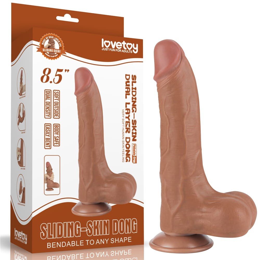 8.5'' Sliding Skin Dual Layer Dong Brown II_B15O50_3 | ViPstore.hu - Erotika webáruház #1 - EAN 6942063400448 | SKU LVTOY00736