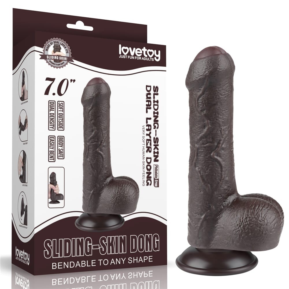 7'' Sliding Skin Dual Layer Dong Black_B15O50_3 | ViPstore.hu - Erotika webáruház #1 - EAN 6942063400479 | SKU LVTOY00739