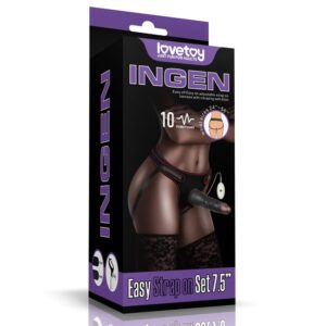 Vibrating Easy Strapon Set 7.5'' Black | ViPstore.hu - Erotika webáruház #1 - EAN 6970260903950 | SKU LVTOY00761
