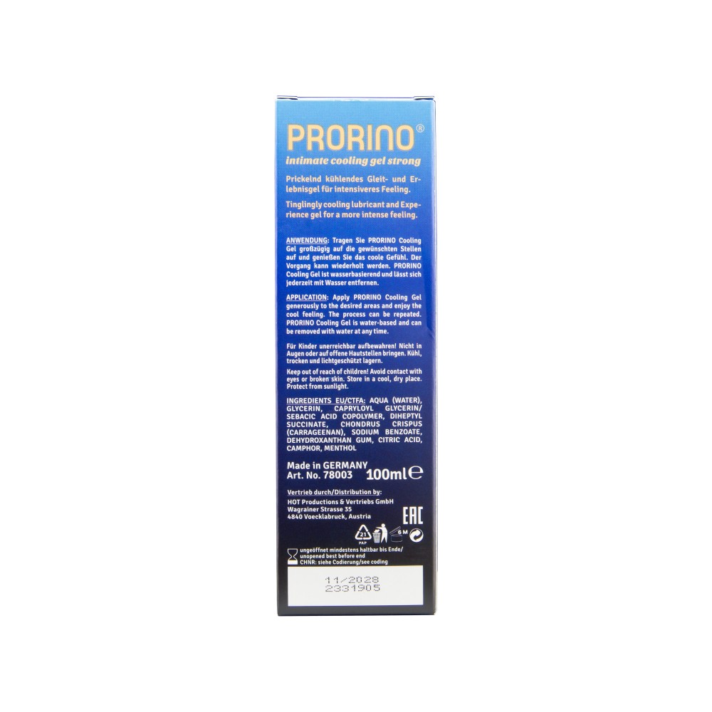 PRORINO Cooling Gel "strong" 100 ml | ViPstore.hu - Erotika webáruház #3 - EAN 4042342007299 | SKU HOT0078003