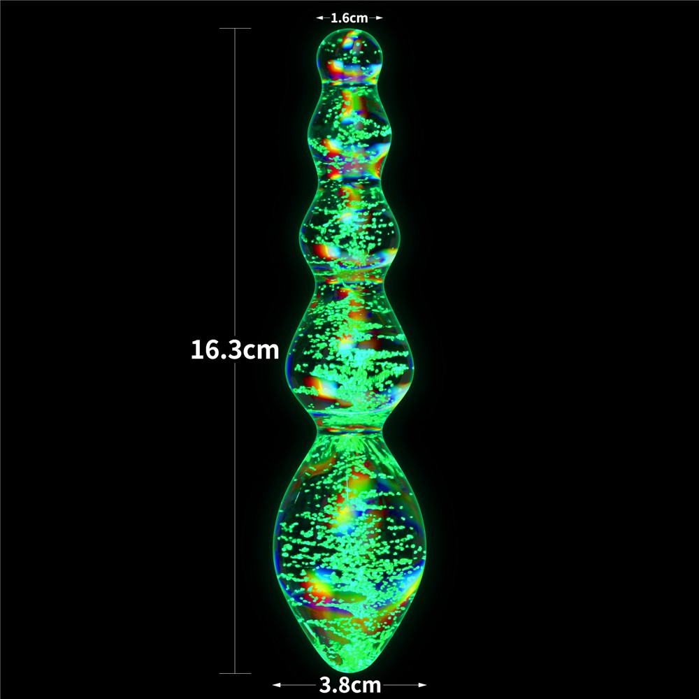 Glow-in-the-dark Twilight Gleam Glass Dildo-Tantalizing Orbs | ViPstore.hu - Erotika webáruház #8 - EAN 6942063400707 | SKU LVTOY00767