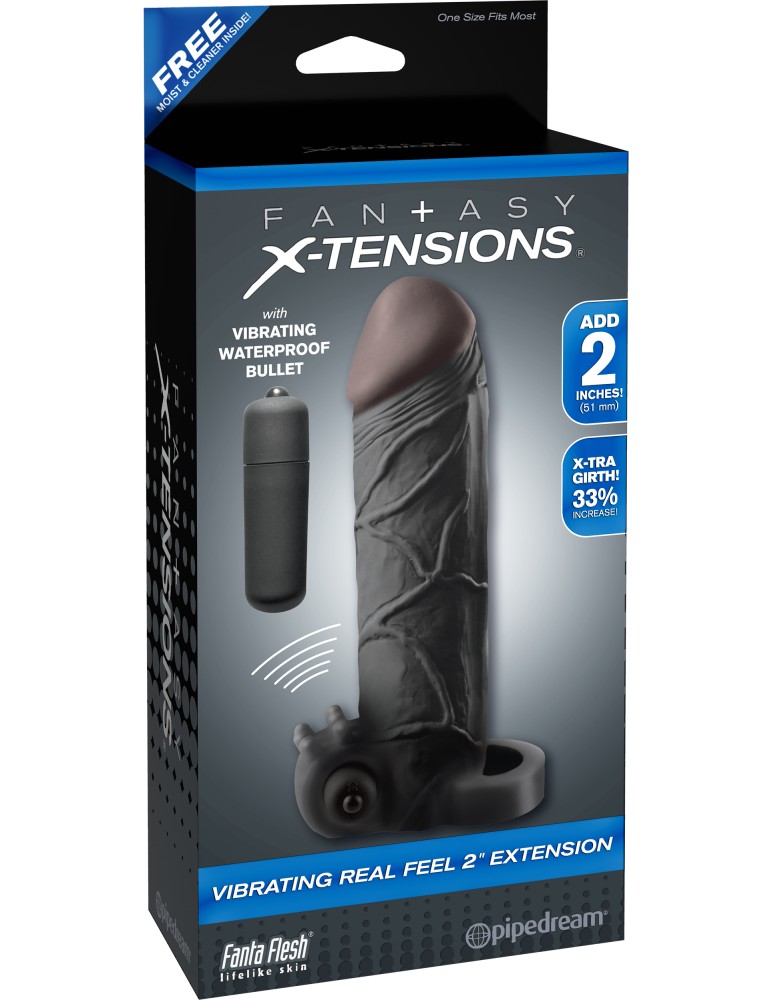 Vibrating Real Feel 2" Extension  Black | ViPstore.hu - Erotika webáruház #1 - EAN 603912345797 | SKU PIPE411923
