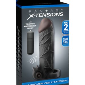 Vibrating Real Feel 2" Extension  Black | ViPstore.hu - Erotika webáruház #1 - EAN 603912345797 | SKU PIPE411923