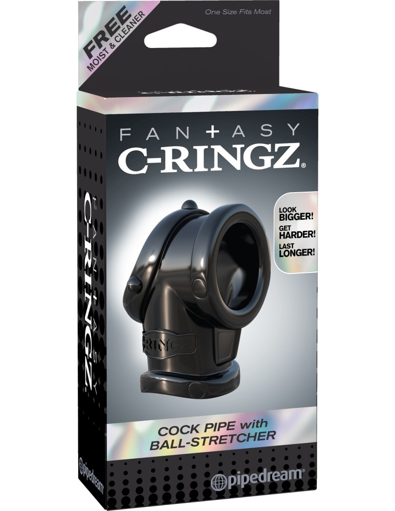 Cock Pipe With Ball-Stretcher  Black | ViPstore.hu - Erotika webáruház #1 - EAN 603912358582 | SKU PIPE592223