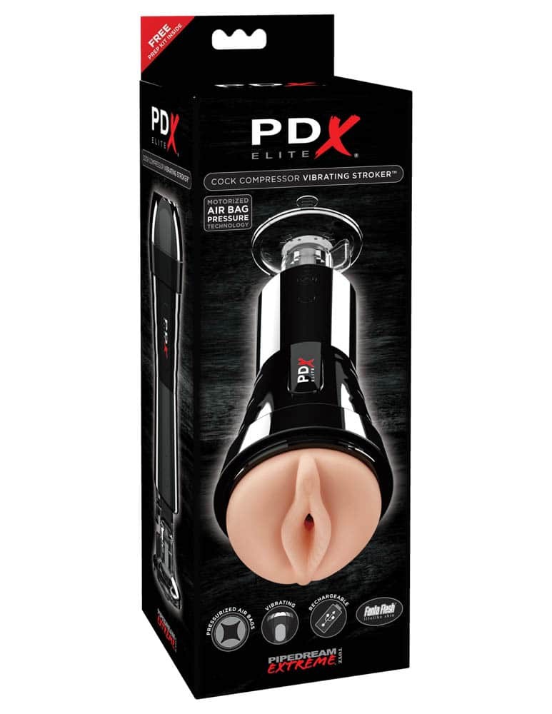 Cock Compressor Vibrating Stroker   Light/Black | ViPstore.hu - Erotika webáruház #1 - EAN 603912744439 | SKU PIPE0RD509