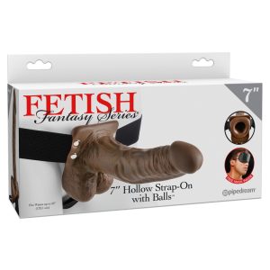 7" Hollow Strap-On with Ball Brown/Black | ViPstore.hu - Erotika webáruház #1 - EAN 603912741544 | SKU PIPE337329
