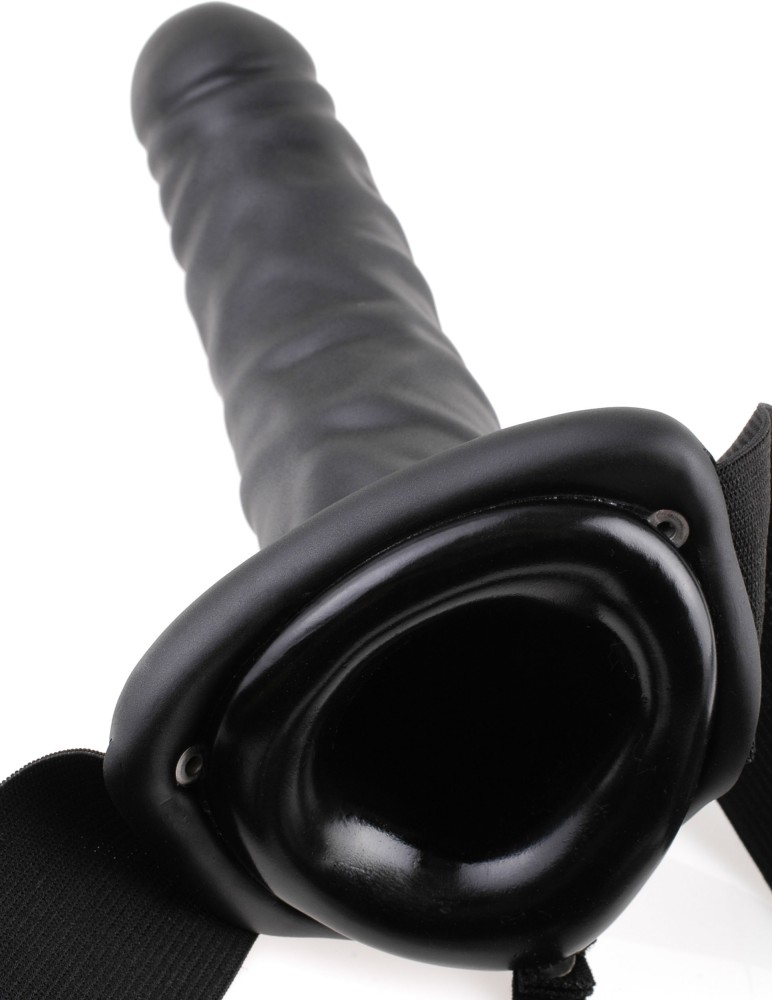 8" Vibrating Hollow Strap-On Black | ViPstore.hu - Erotika webáruház #5 - EAN 603912329926 | SKU PIPE336123