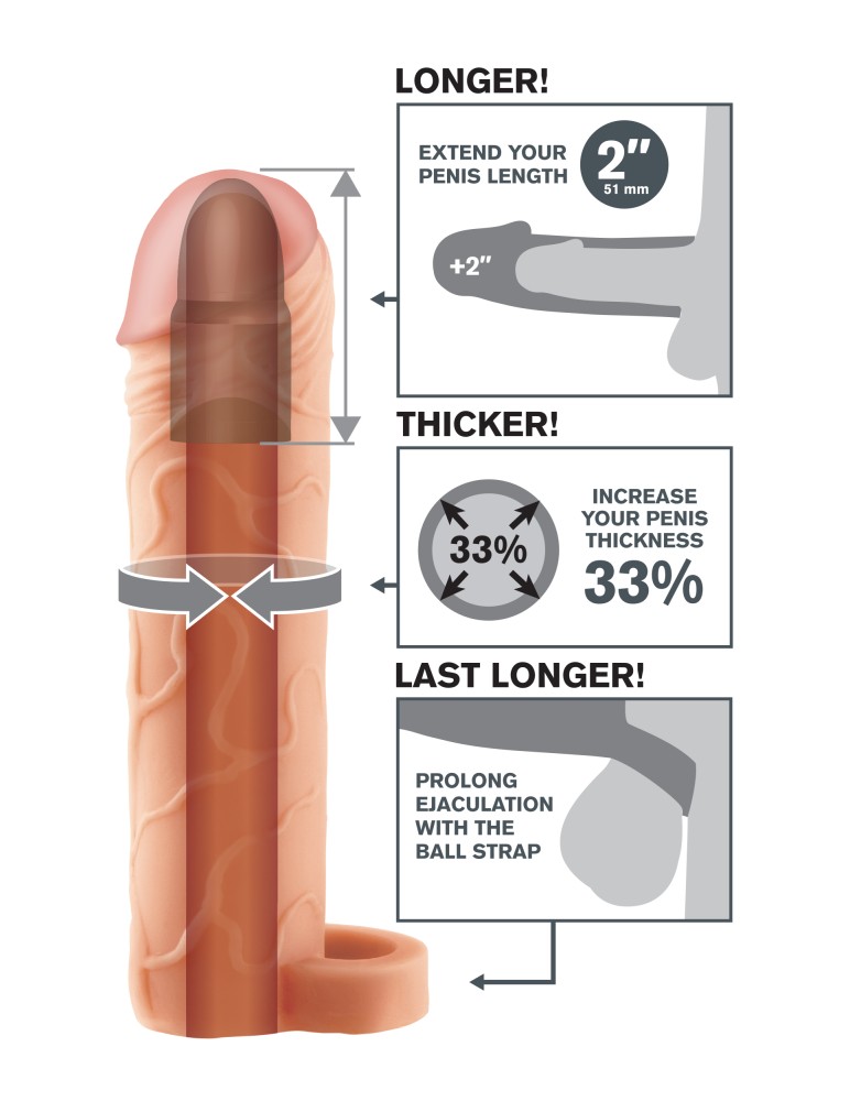 Perfect 2" Extension with Ball Strap Light | ViPstore.hu - Erotika webáruház #3 - EAN 603912345759 | SKU PIPE411721