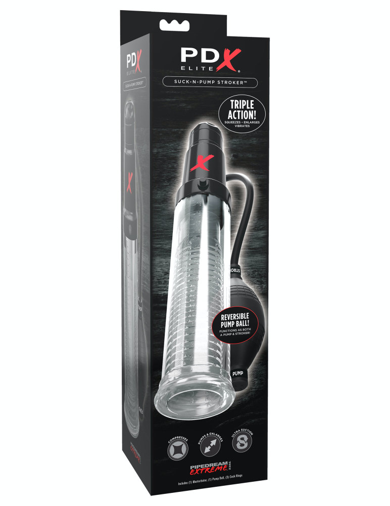 Suck-N-Pump Stroker  Clear/Black | ViPstore.hu - Erotika webáruház #1 - EAN 603912751505 | SKU PIPE0RD528