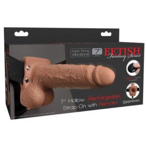 7" Hollow Strap-On with Remote  Tan/ Black | ViPstore.hu - Erotika webáruház #1 - EAN 603912759235 | SKU PIPE339122