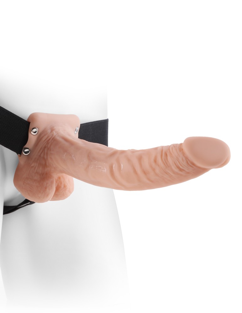 9" Hollow Strap-On with Balls Light/Black | ViPstore.hu - Erotika webáruház #2 - EAN 603912362756 | SKU PIPE337421