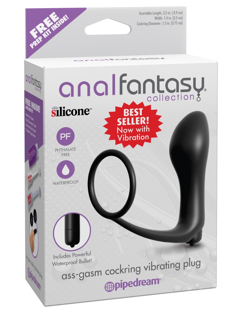Ass-Gasm Cockring Vibrating Plug Black | ViPstore.hu - Erotika webáruház #1 - EAN 603912363388 | SKU PIPE468423