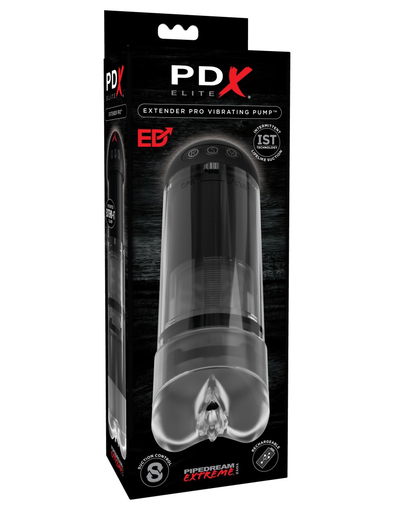 Extender Pro Vibrating Pump  Clear/Black | ViPstore.hu - Erotika webáruház #1 - EAN 603912755435 | SKU PIPERD5300