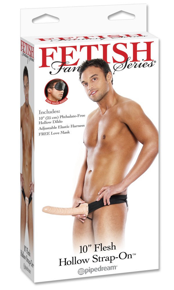 10" Hollow Strap-On  Light/Black | ViPstore.hu - Erotika webáruház #1 - EAN 603912286632 | SKU PIPE394821