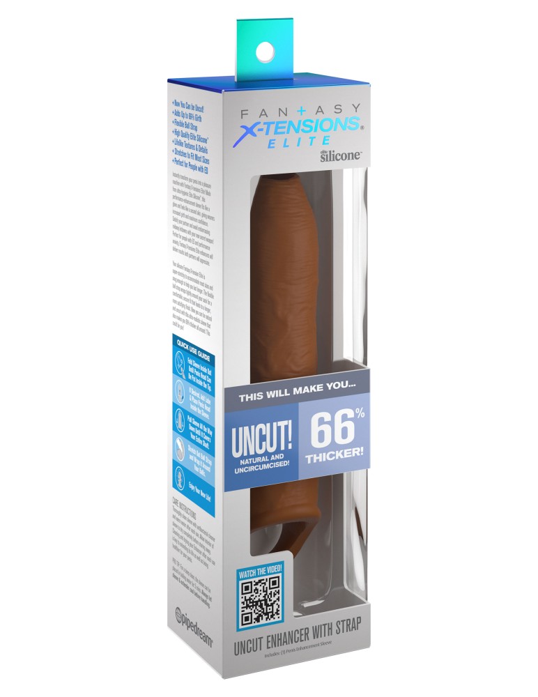 Uncut 7" Extension Sleeve w/Strap Tan | ViPstore.hu - Erotika webáruház #1 - EAN 603912772906 | SKU PIPE415622