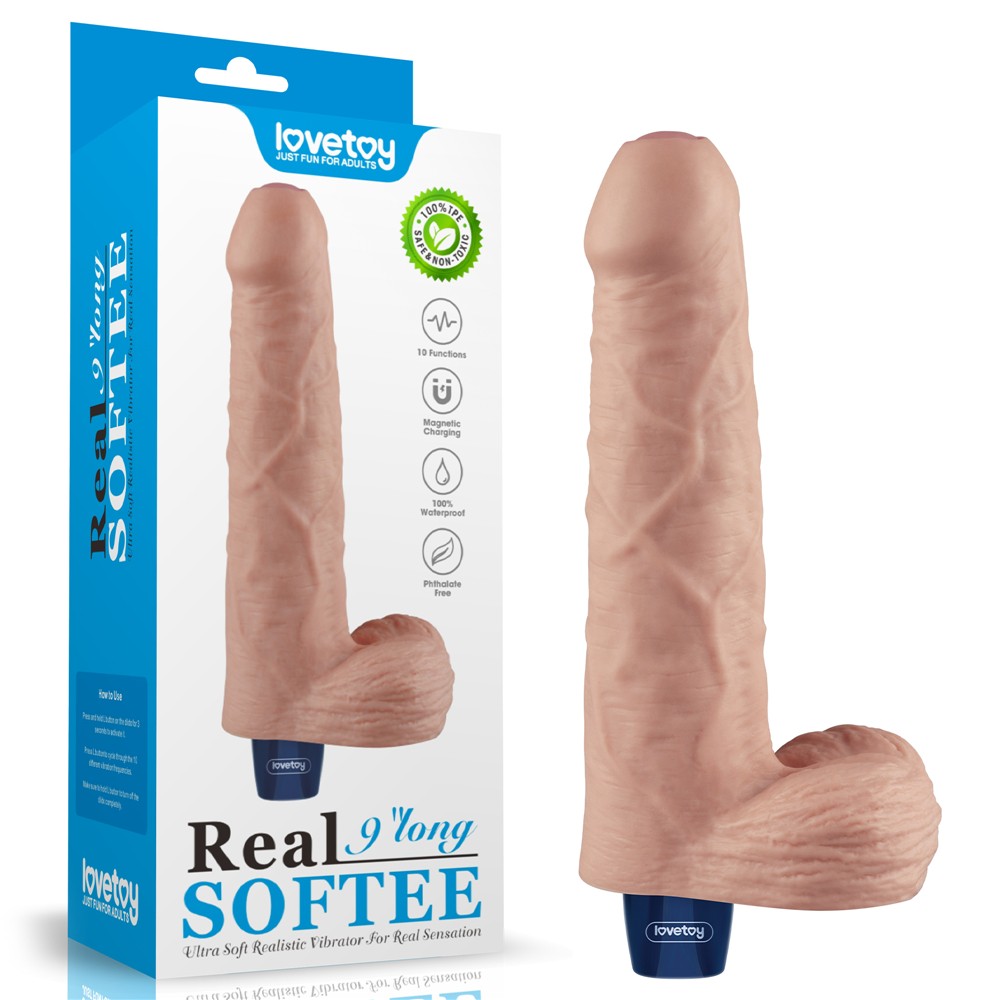 9" REAL SOFTEE Rechargeable Vibrating Dildo (Flesh) | ViPstore.hu - Erotika webáruház #1 - EAN 6942063401391 | SKU LVTOY00776