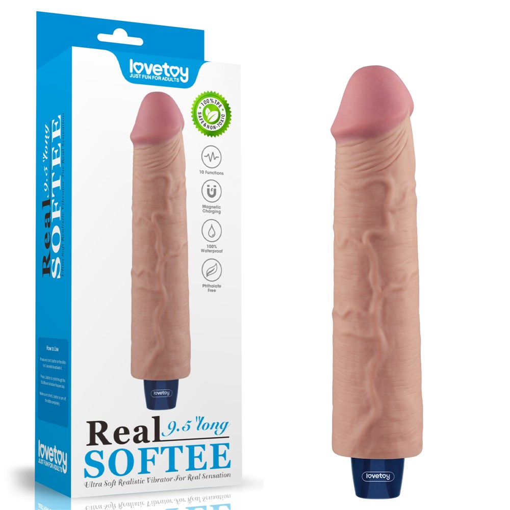 9.5" REAL SOFTEE Rechargeable Vibrating Dildo(Flesh) | ViPstore.hu - Erotika webáruház #1 - EAN 6942063401407 | SKU LVTOY00777