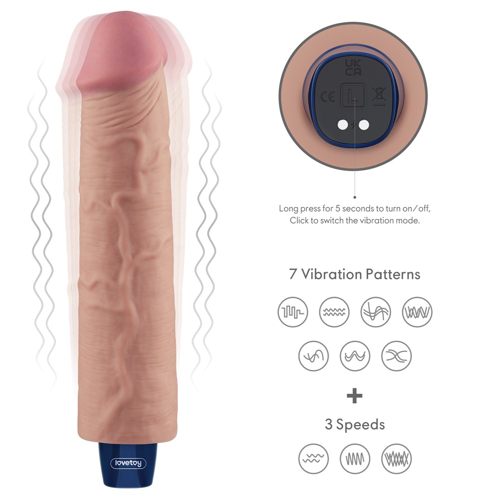 9.5" REAL SOFTEE Rechargeable Vibrating Dildo(Flesh) | ViPstore.hu - Erotika webáruház #6 - EAN 6942063401407 | SKU LVTOY00777