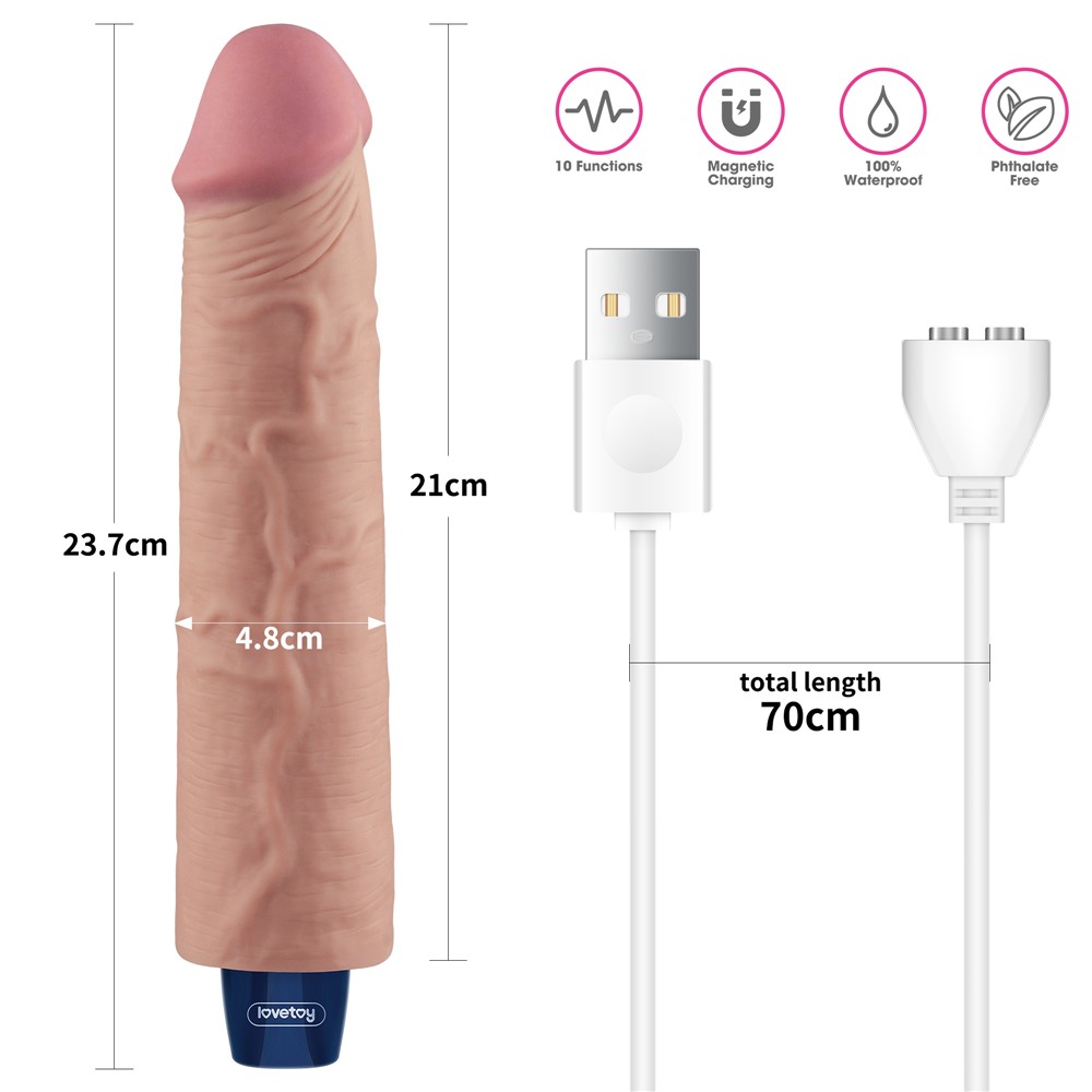 9.5" REAL SOFTEE Rechargeable Vibrating Dildo(Flesh) | ViPstore.hu - Erotika webáruház #7 - EAN 6942063401407 | SKU LVTOY00777