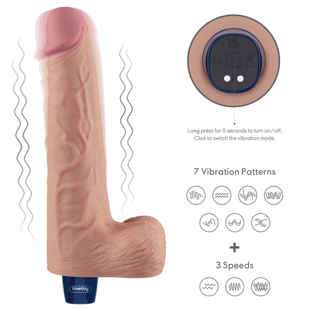 10" REAL SOFTEE Rechargeable Vibrating Dildo(Flesh)_B15O50_4 | ViPstore.hu - Erotika webáruház #6 - EAN 6942063401414 | SKU LVTOY00778