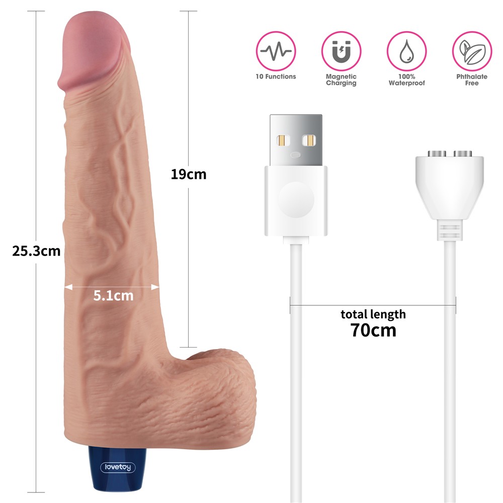 10" REAL SOFTEE Rechargeable Vibrating Dildo(Flesh)_B15O50_4 | ViPstore.hu - Erotika webáruház #7 - EAN 6942063401414 | SKU LVTOY00778