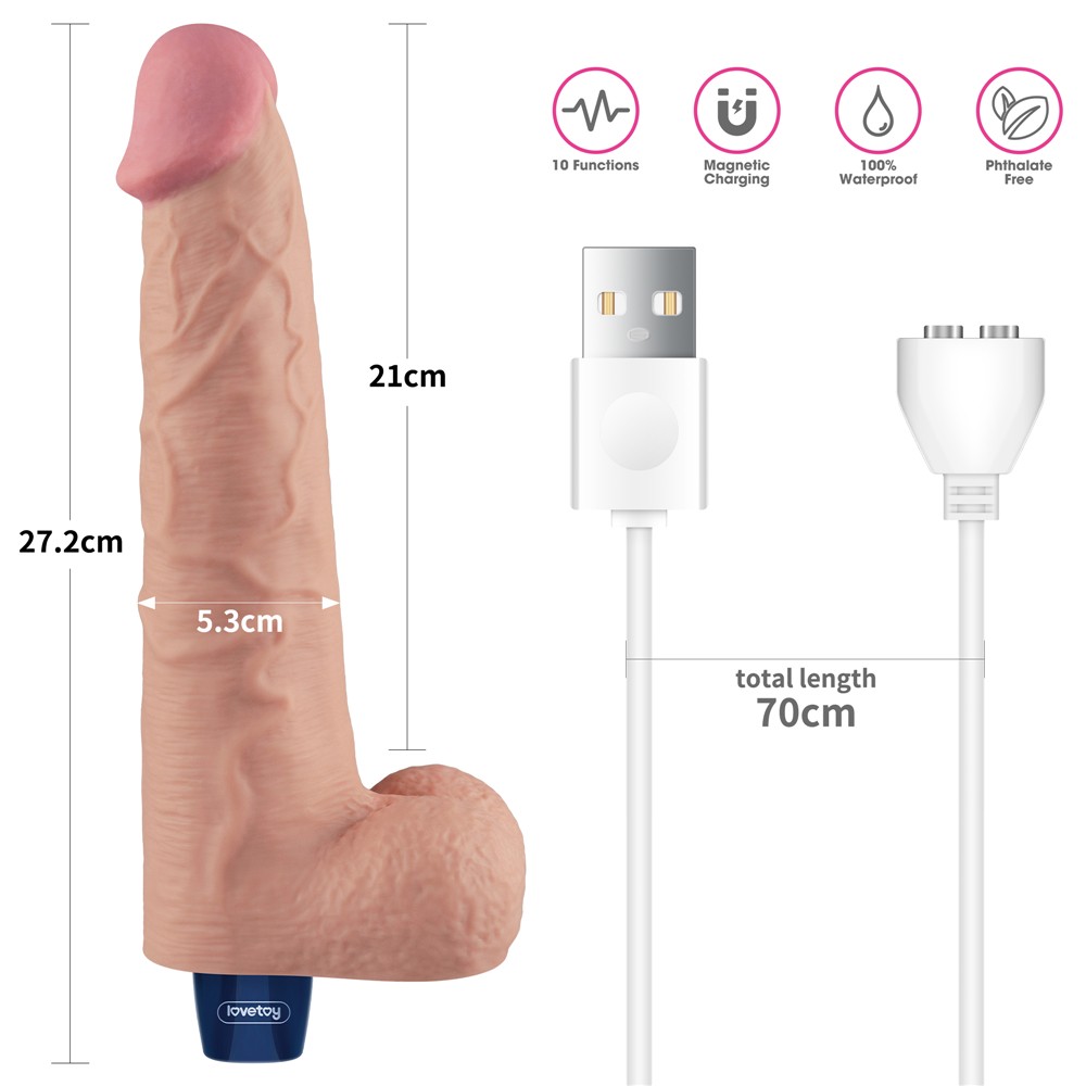 10.5" REAL SOFTEE Rechargeable Vibrating Dildo(Flesh)_B15O50_4 | ViPstore.hu - Erotika webáruház #7 - EAN 6942063401483 | SKU LVTOY00779