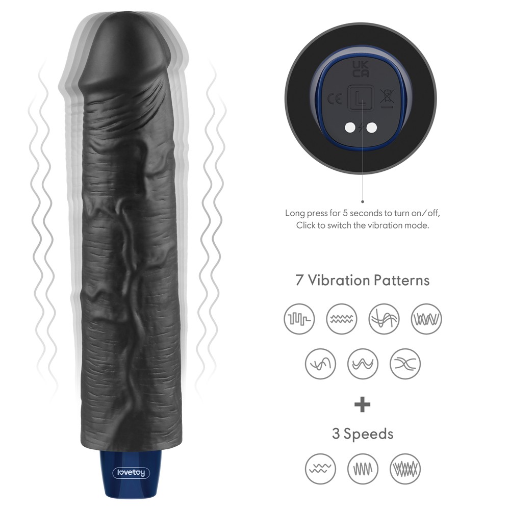 9.5" REAL SOFTEE Rechargeable Vibrating Dildo(Black)_B15O50_4 | ViPstore.hu - Erotika webáruház #6 - EAN 6942063401438 | SKU LVTOY00781