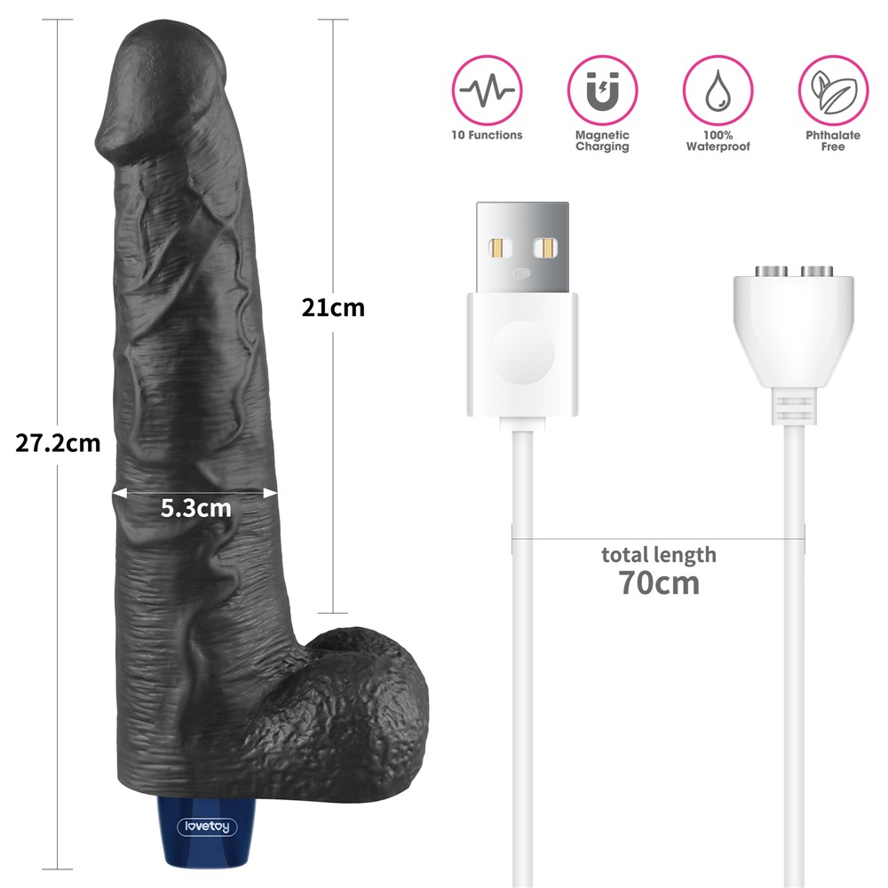 10.5" REAL SOFTEE Rechargeable Vibrating Dildo(Black)_B15O50_4 | ViPstore.hu - Erotika webáruház #7 - EAN 6942063401490 | SKU LVTOY00783
