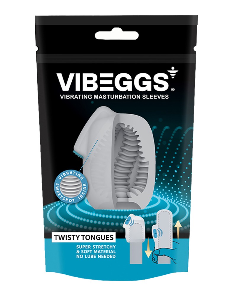 VIBEGGS - Twisty Tongues - Vibrating Masturbation Sleeve - White | ViPstore.hu - Erotika webáruház #1 - EAN 4903462555384 | SKU VIBEGGS001