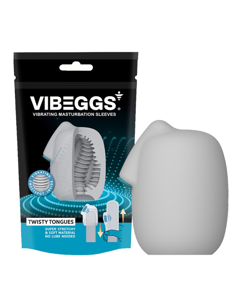 VIBEGGS - Twisty Tongues - Vibrating Masturbation Sleeve - White | ViPstore.hu - Erotika webáruház #2 - EAN 4903462555384 | SKU VIBEGGS001