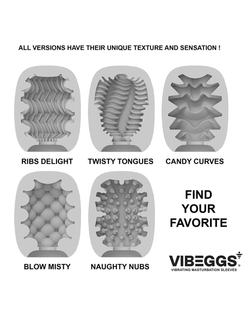 VIBEGGS - Twisty Tongues - Vibrating Masturbation Sleeve - White | ViPstore.hu - Erotika webáruház #7 - EAN 4903462555384 | SKU VIBEGGS001