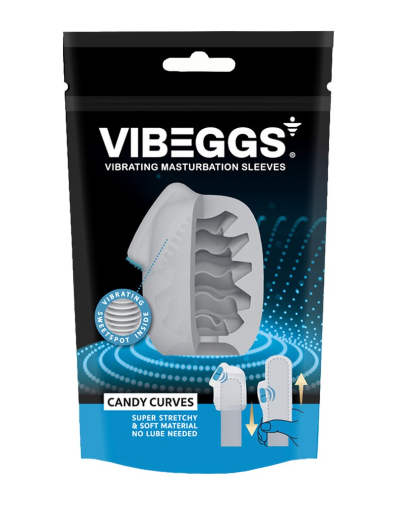 VIBEGGS - Candy Curves - Vibrating Masturbation Sleeve - White | ViPstore.hu - Erotika webáruház #1 - EAN 4903462555391 | SKU VIBEGGS002