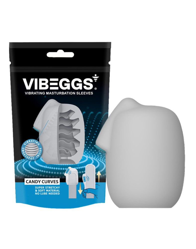 VIBEGGS - Candy Curves - Vibrating Masturbation Sleeve - White | ViPstore.hu - Erotika webáruház #3 - EAN 4903462555391 | SKU VIBEGGS002