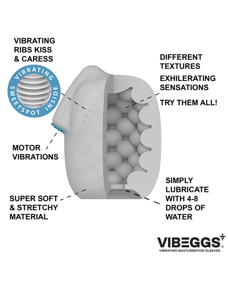 VIBEGGS - Blow Misty - Vibrating Masturbation Sleeve - White | ViPstore.hu - Erotika webáruház #2 - EAN 4903462555407 | SKU VIBEGGS003