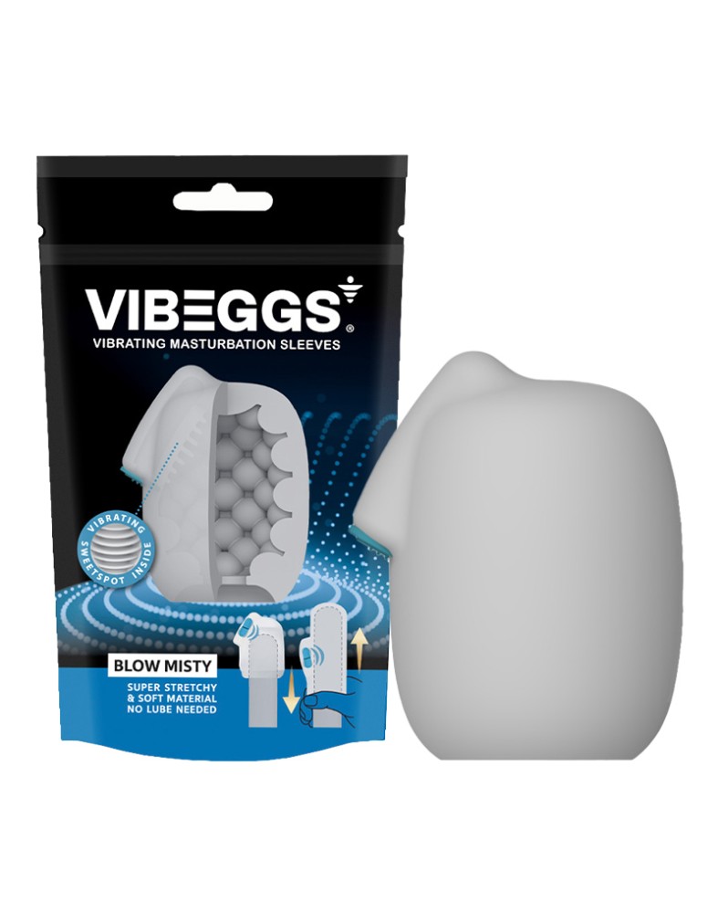 VIBEGGS - Blow Misty - Vibrating Masturbation Sleeve - White | ViPstore.hu - Erotika webáruház #3 - EAN 4903462555407 | SKU VIBEGGS003