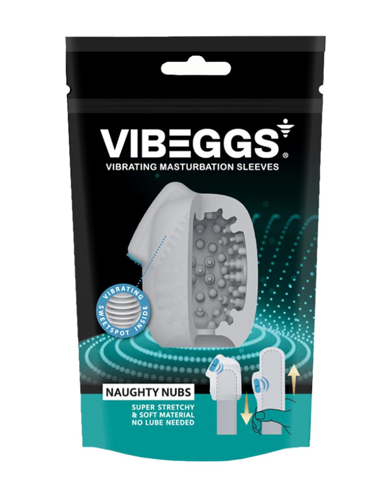 VIBEGGS - Naughty Nubs - Vibrating Masturbation Sleeve - White | ViPstore.hu - Erotika webáruház #1 - EAN 4903462555360 | SKU VIBEGGS005