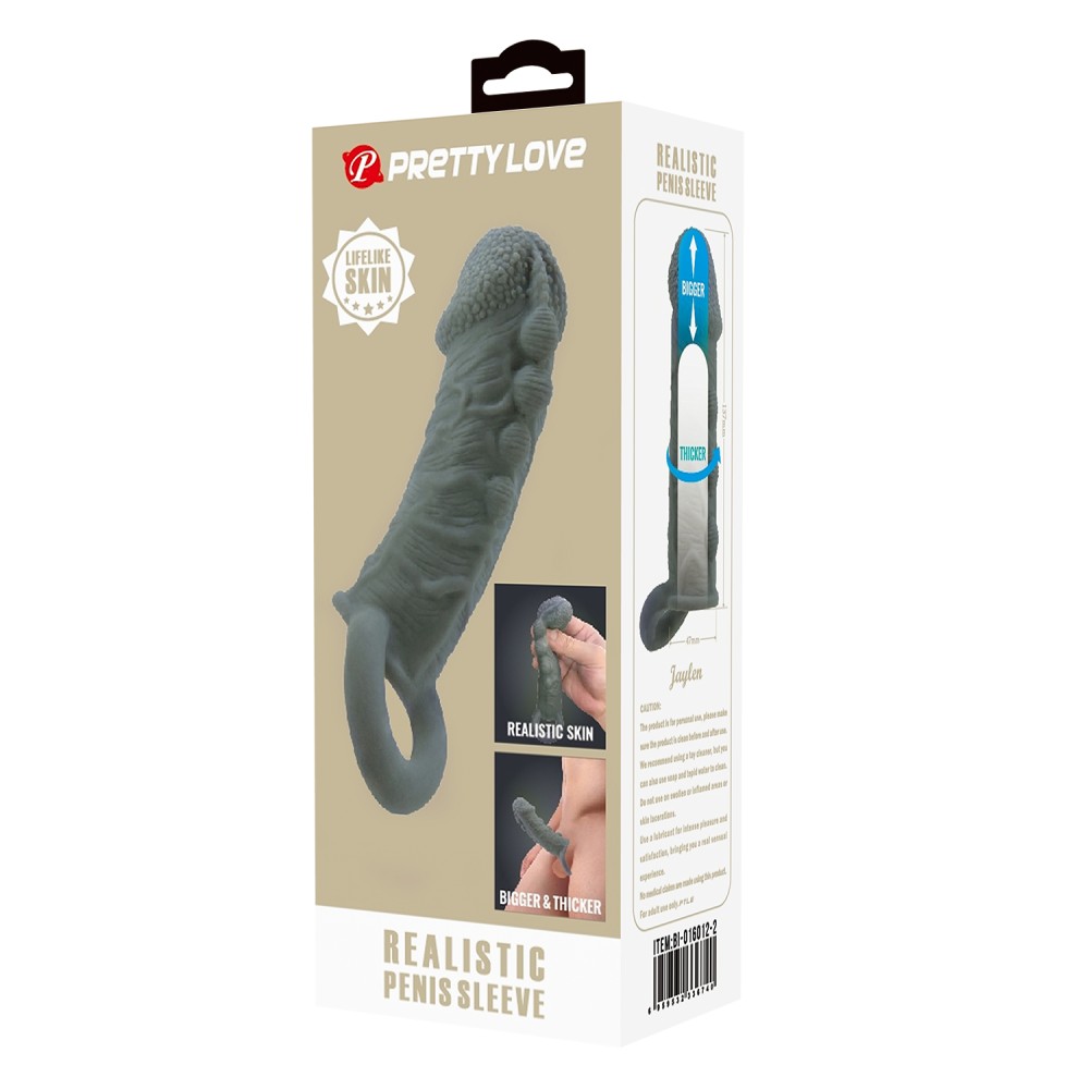 Pretty Love Realistic Penis Sleeve Black I | ViPstore.hu - Erotika webáruház #1 - EAN 6959532336740 | SKU DEBRA01712