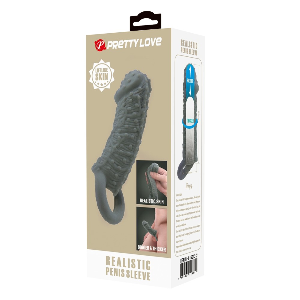 Pretty Love Realistic Penis Sleeve Black II | ViPstore.hu - Erotika webáruház #1 - EAN 6959532336757 | SKU DEBRA01713