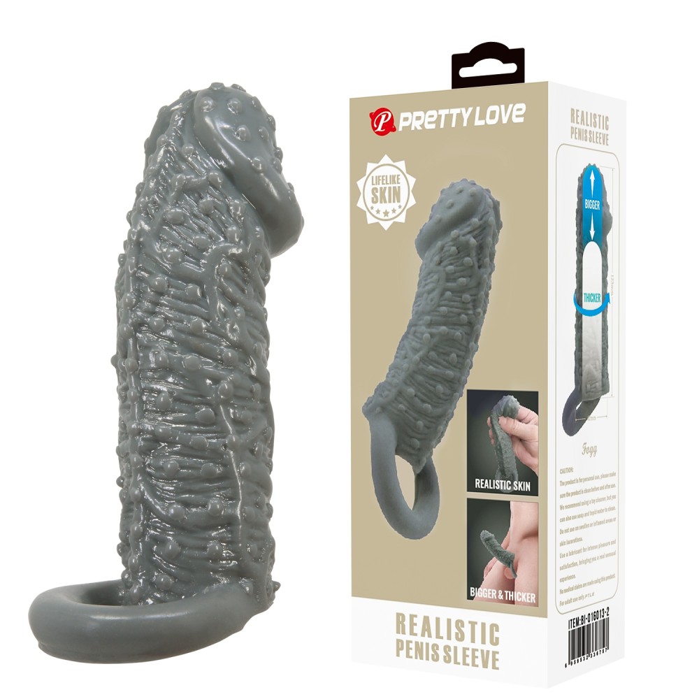 Pretty Love Realistic Penis Sleeve Black II | ViPstore.hu - Erotika webáruház #2 - EAN 6959532336757 | SKU DEBRA01713