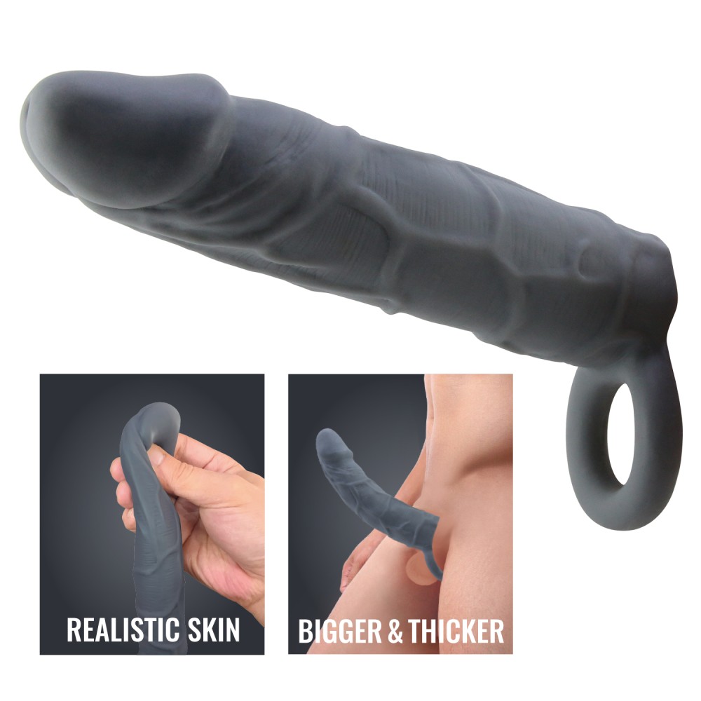 Pretty Love Realistic Penis Sleeve Black III | ViPstore.hu - Erotika webáruház #2 - EAN 6959532336733 | SKU DEBRA01826