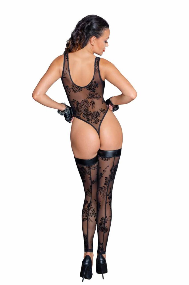 Tulle body with patterned flock embroidery - L | ViPstore.hu - Erotika webáruház #2 - EAN 5903050108526 | SKU NOIR000035